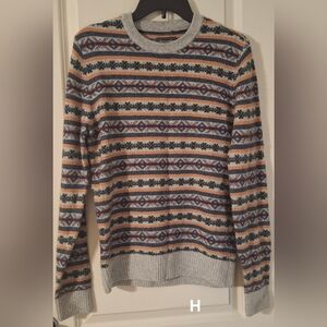 Abercrombie & Fitch Fair isle Multicolor Stripe Nordic Academia Preppy Sz M Casu